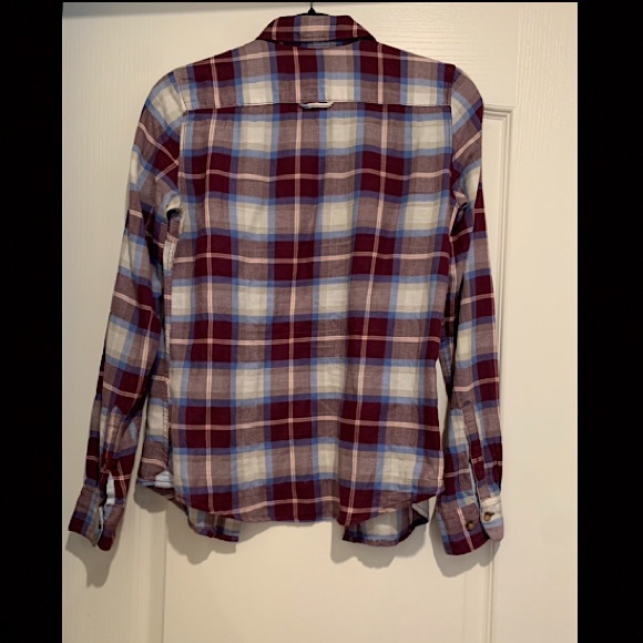 *2 for $20* NWOT White and Plaid Button Up Long Sleeves - Picture 3 of 8